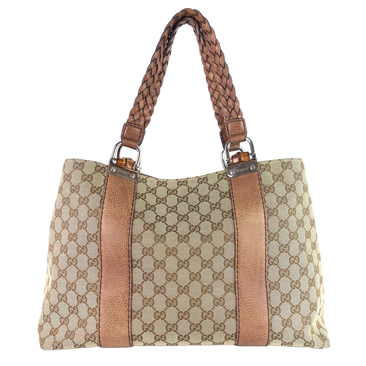 Gucci Libeccio Bamboo Bar Medium Canvas Tote Bag