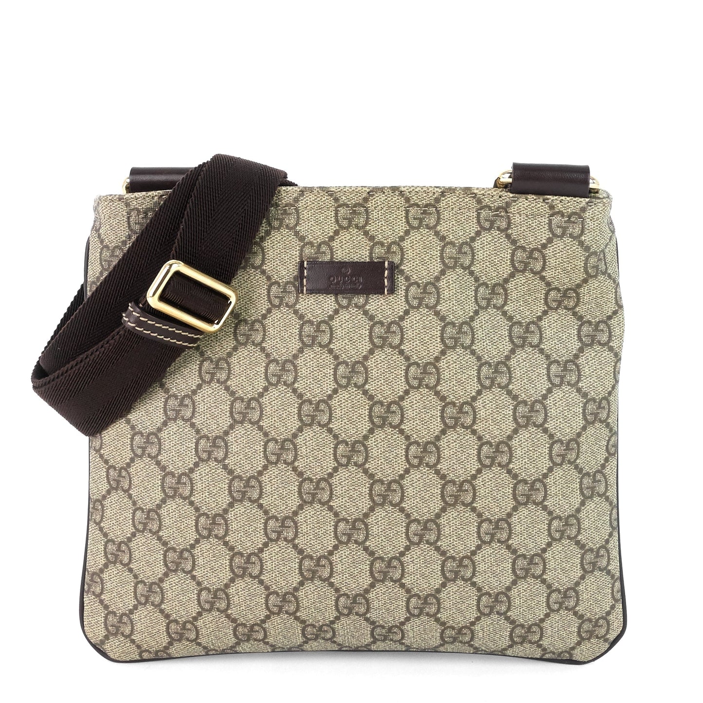 Gucci Zip Top Supreme Monogram Canvas Small Messenger Bag