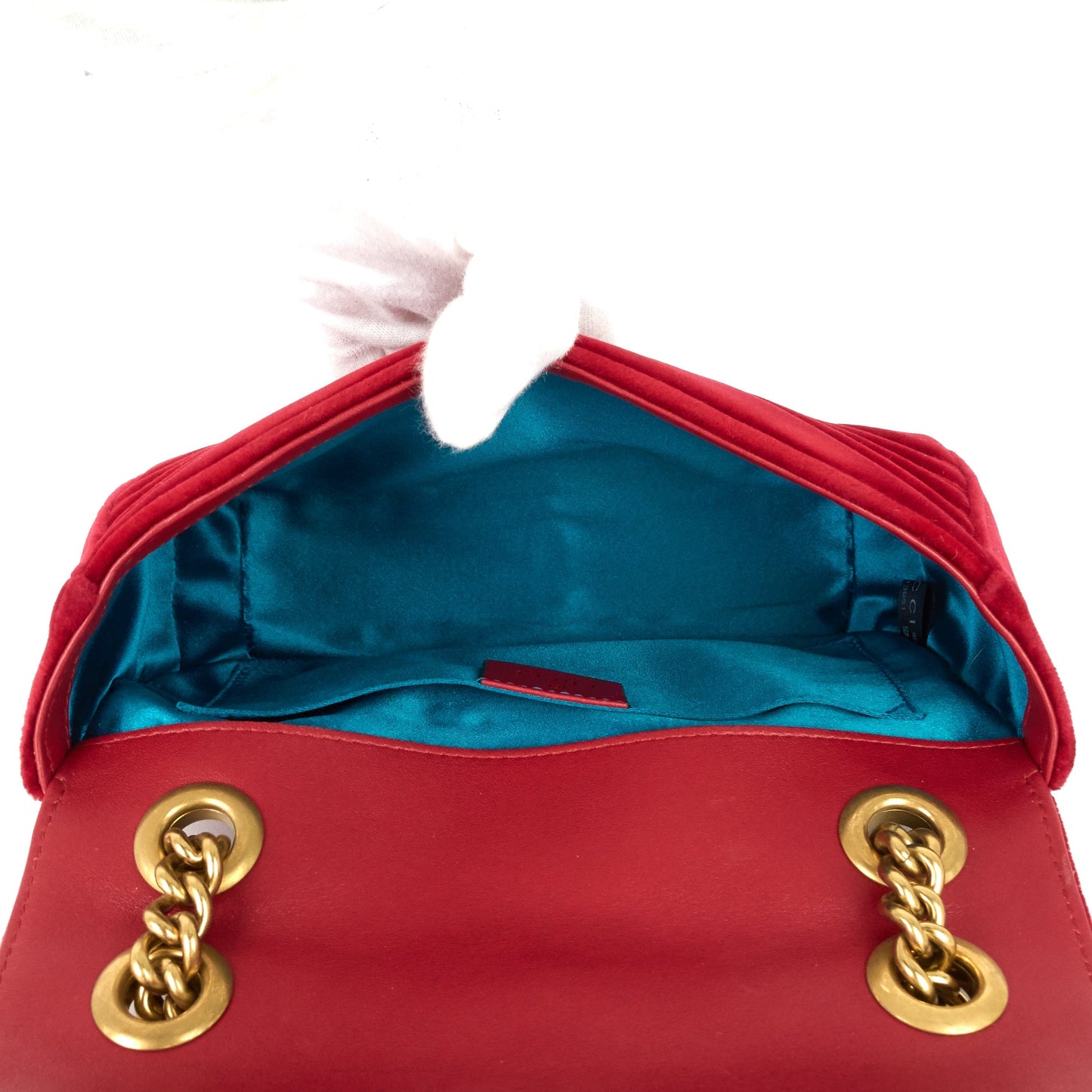 Gucci GG Marmont Mini Chevron Velvet Bag