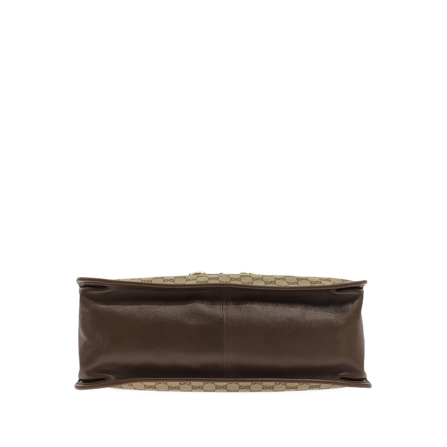Gucci Horsebit Brown Leather Canvas Tote Style 2