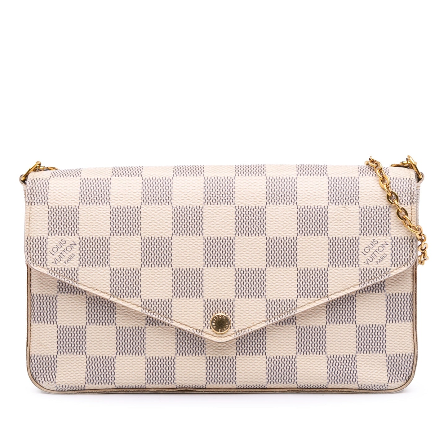 White Louis Vuitton Damier Azur Pochette Felicie Crossbody Bag