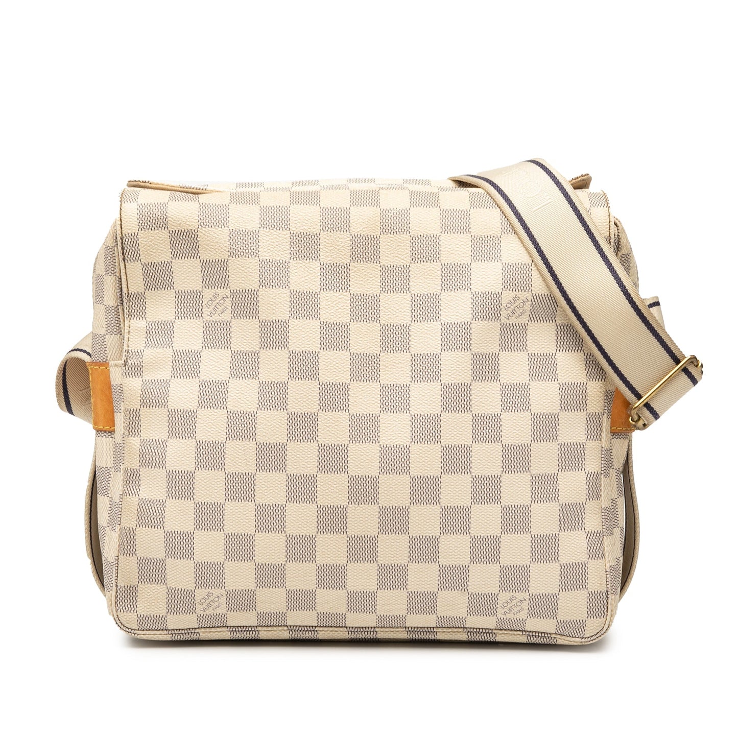 White Louis Vuitton Damier Azur Naviglio Crossbody Bag