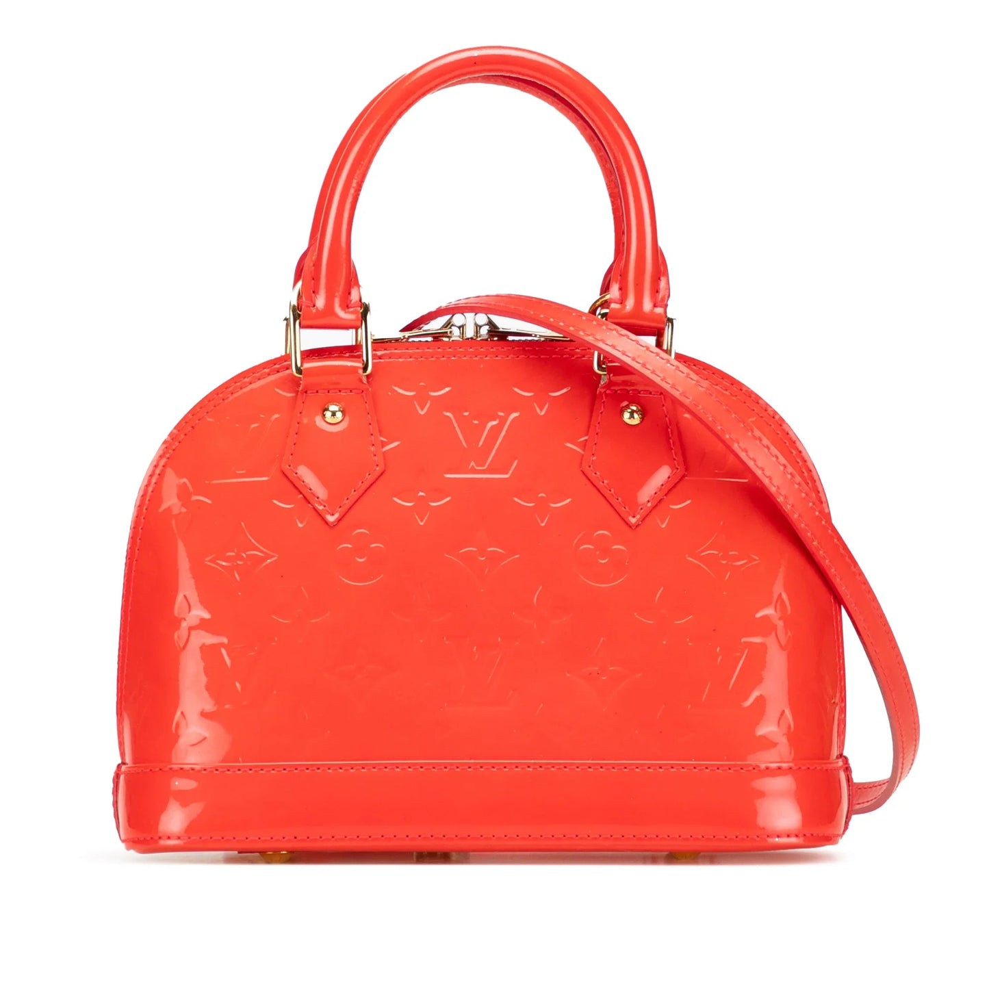 Orange Louis Vuitton Monogram Vernis Alma BB Satchel