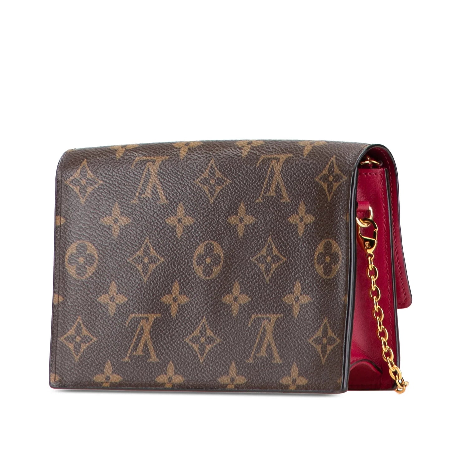 Brown Louis Vuitton Monogram Flore Wallet On Chain Crossbody Bag