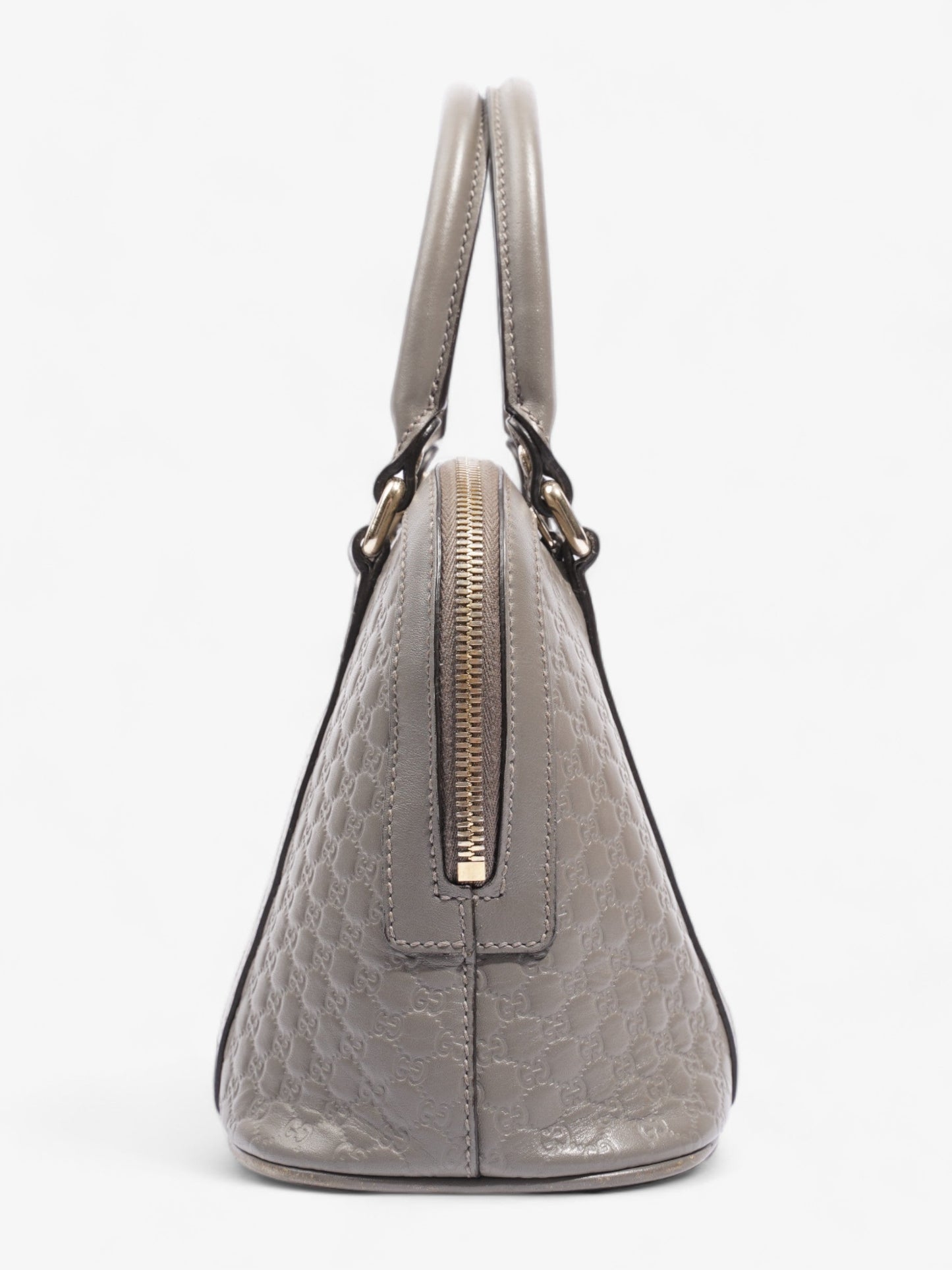 Mini Microguccissima Dome Bag  Grey Leather