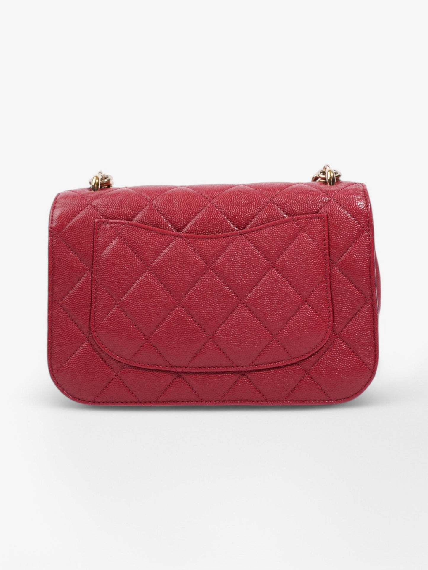 Chanel Small Studded Flap Bag Crimson Caviar Leather