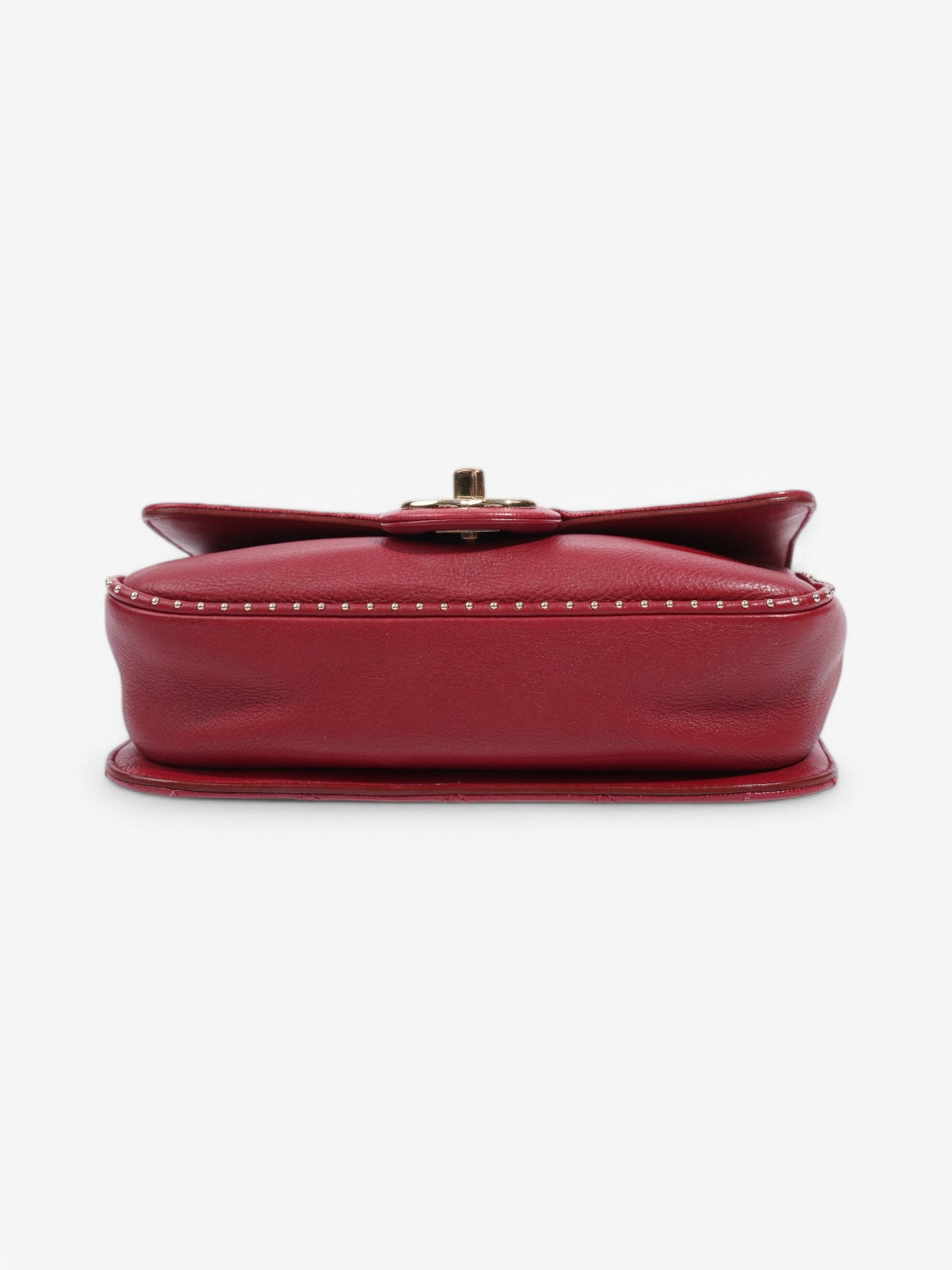 Chanel Small Studded Flap Bag Crimson Caviar Leather