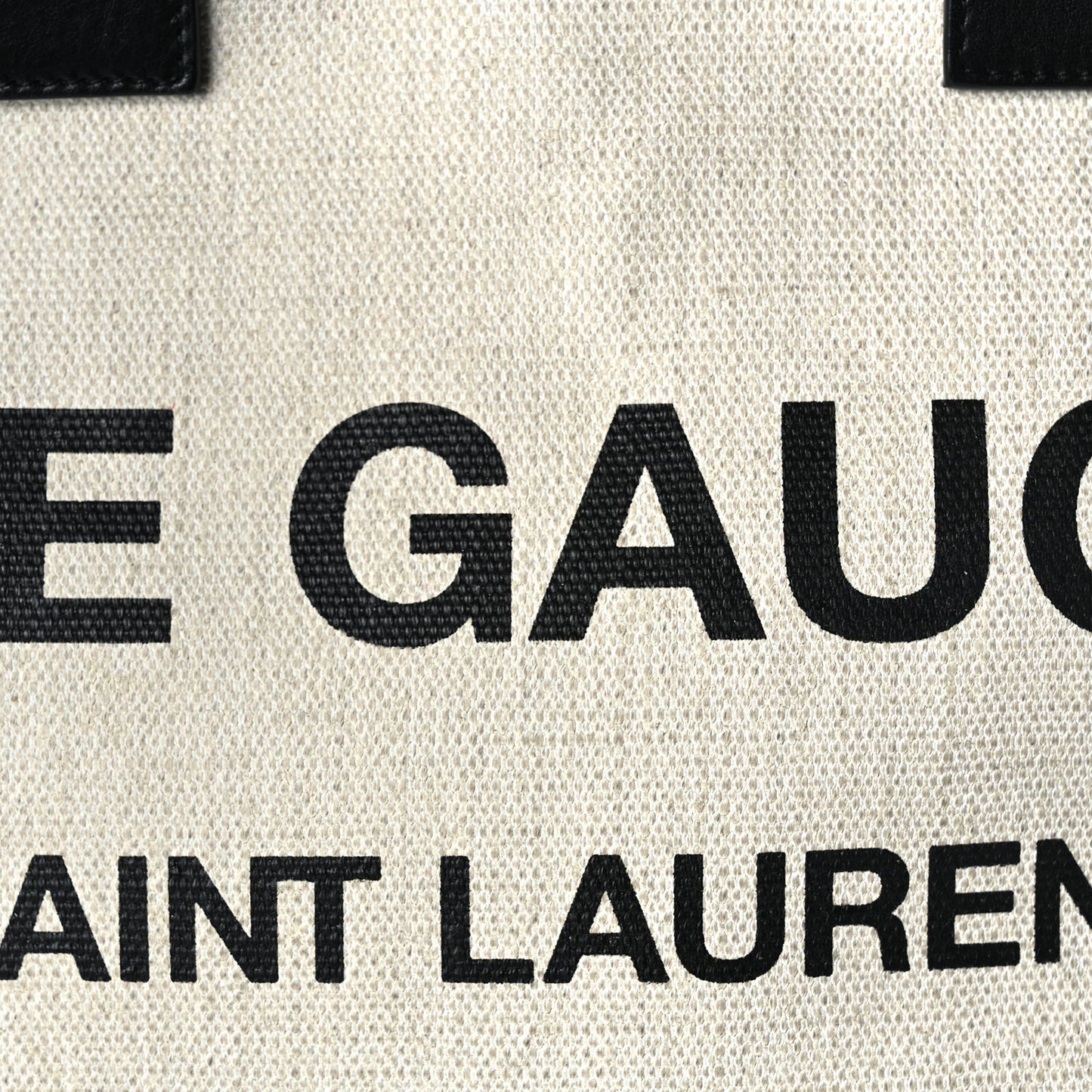 Saint Laurent Linen Calfskin Rive Gauche Tote Optic White