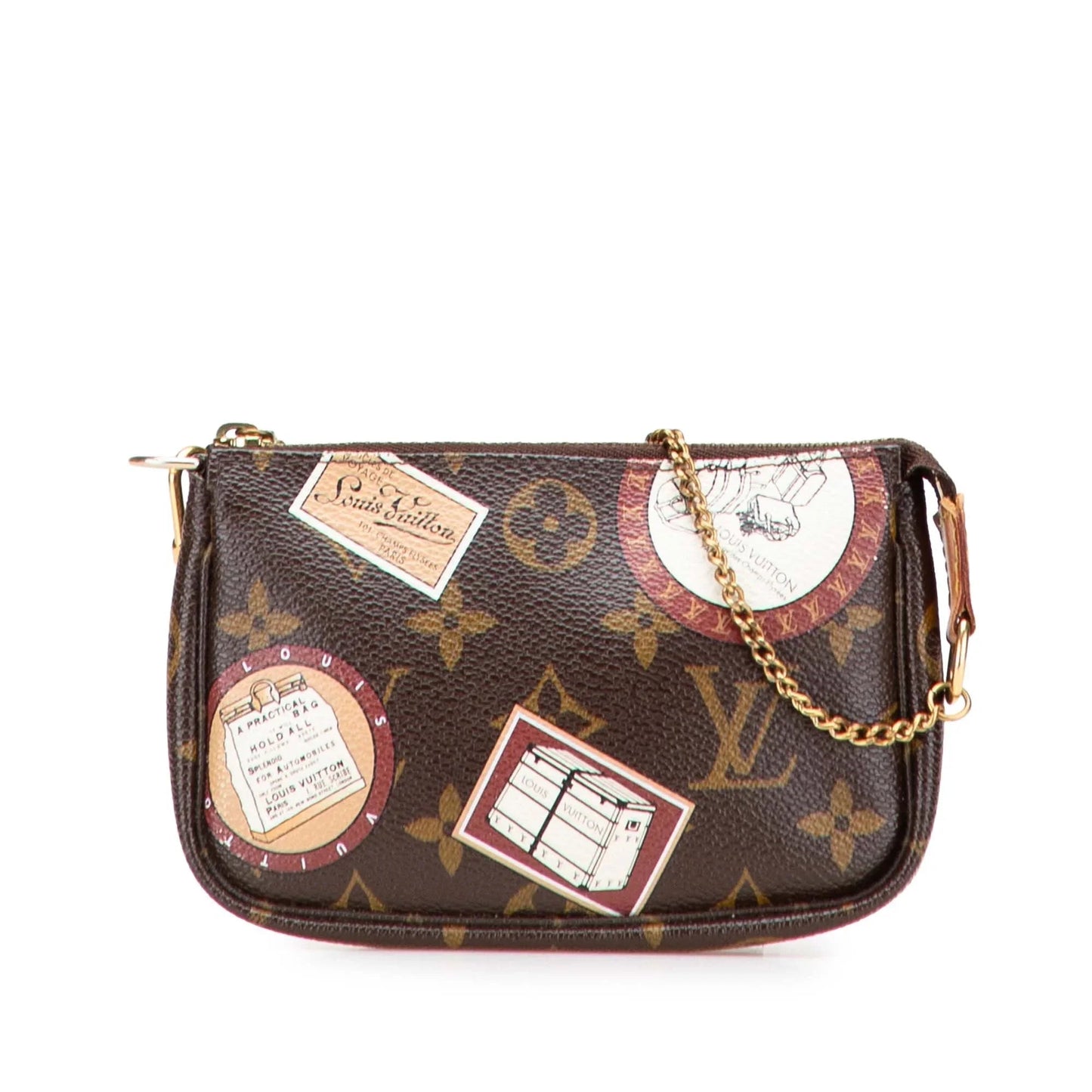 Brown Louis Vuitton Monogram Patch Mini Pochette Accessoires Handbag