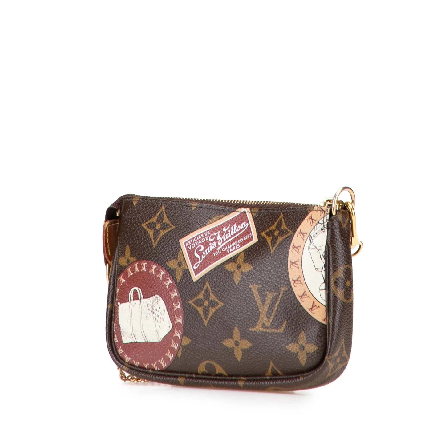 Brown Louis Vuitton Monogram Patch Mini Pochette Accessoires Handbag