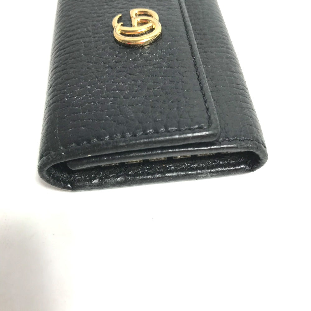 GUCCI Key case Key holder  456118 leather black GG Marmont six hooks Women