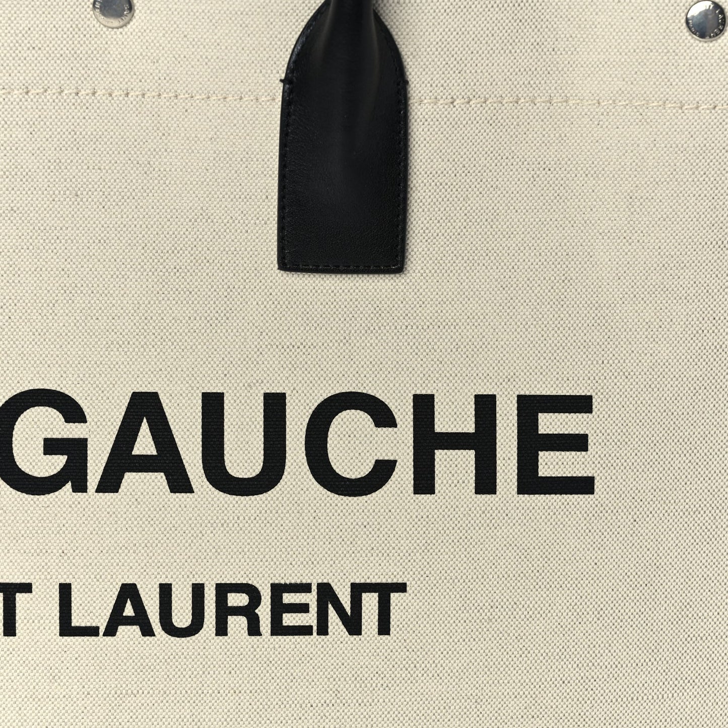 Saint Laurent Linen Calfskin Rive Gauche Tote Optic White