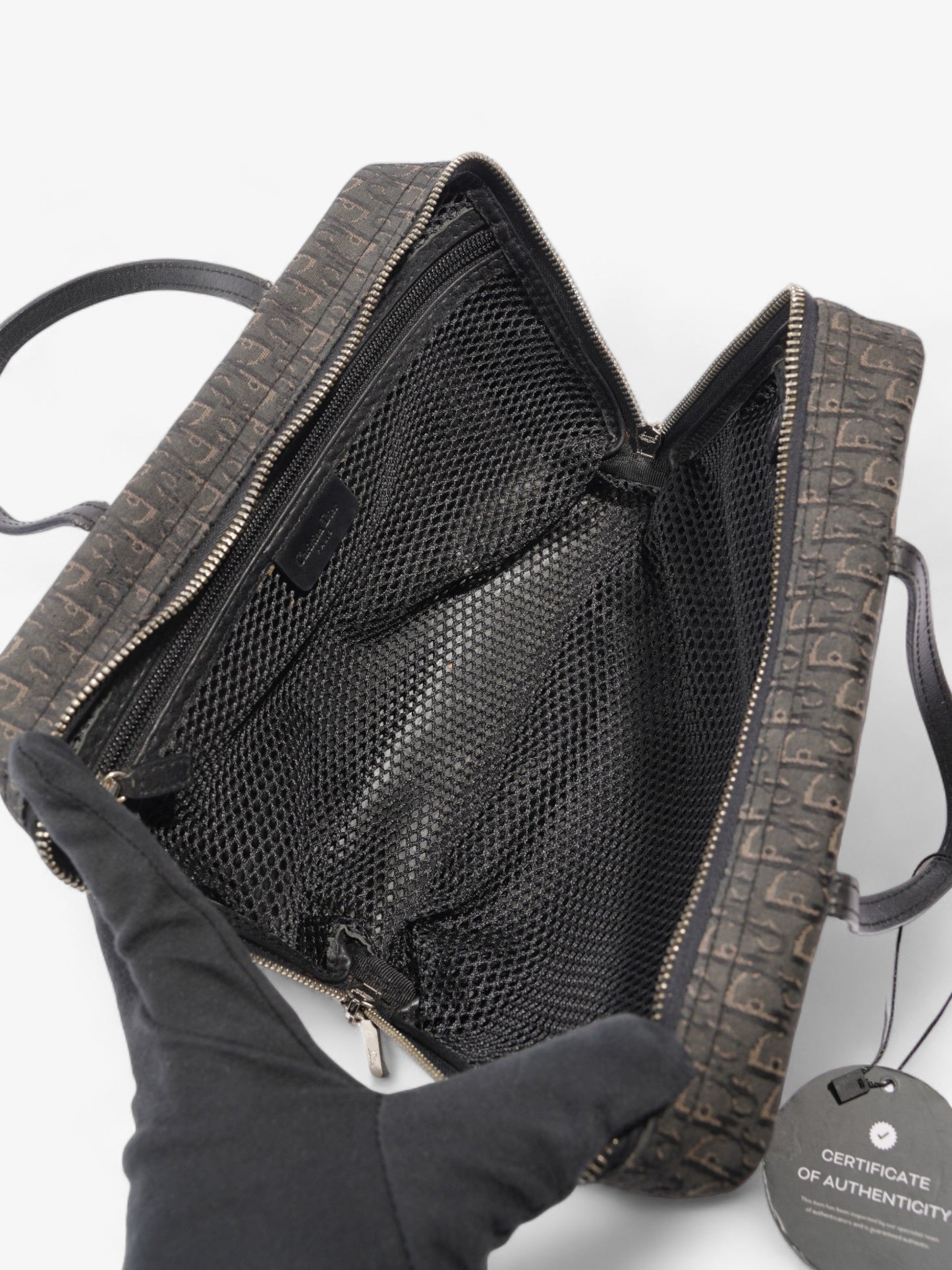 Christian Dior Trotter Handbag Black Dior Oblique Canvas