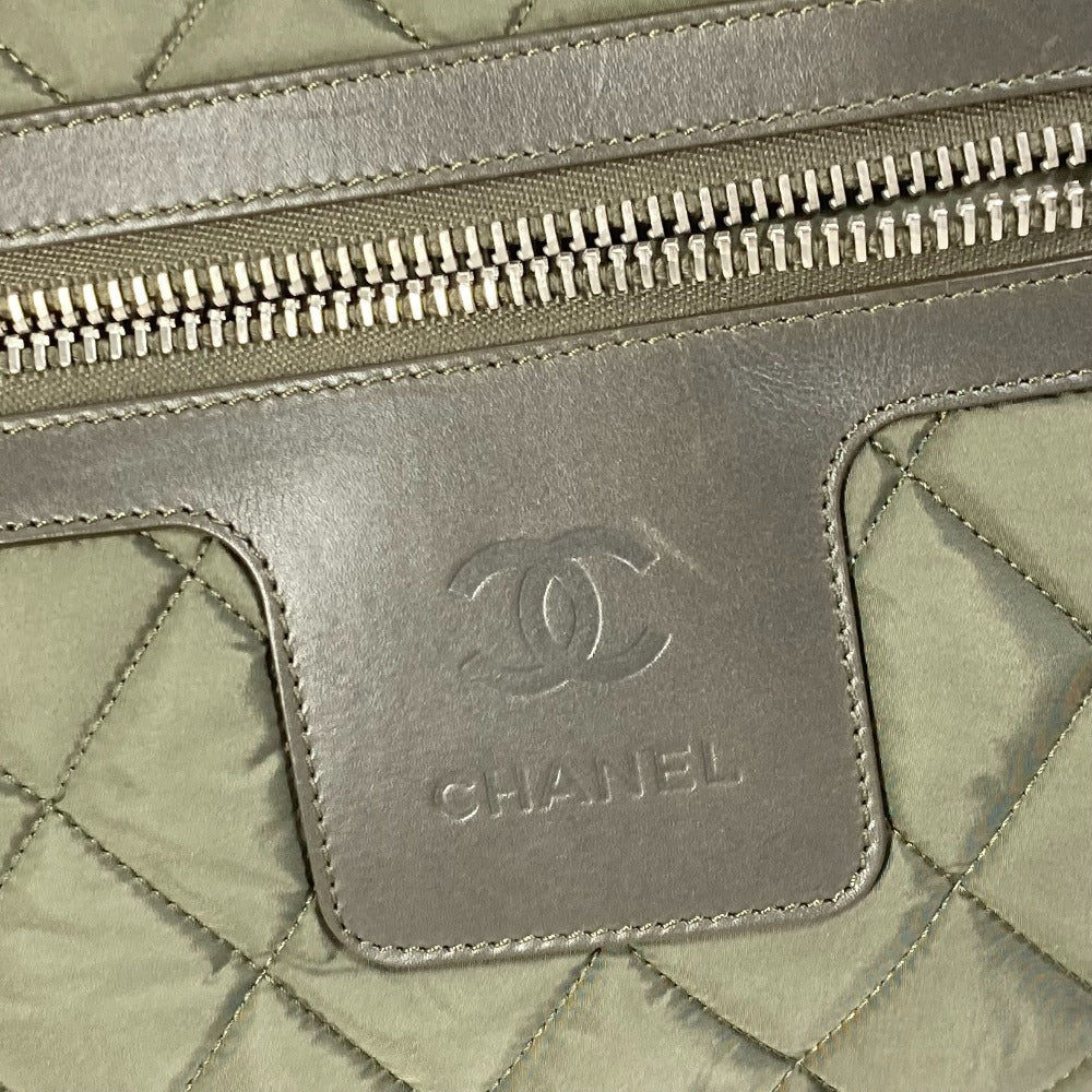 CHANEL Tote Bag A48611 Nylon khaki quilted shawl Cococoon Women