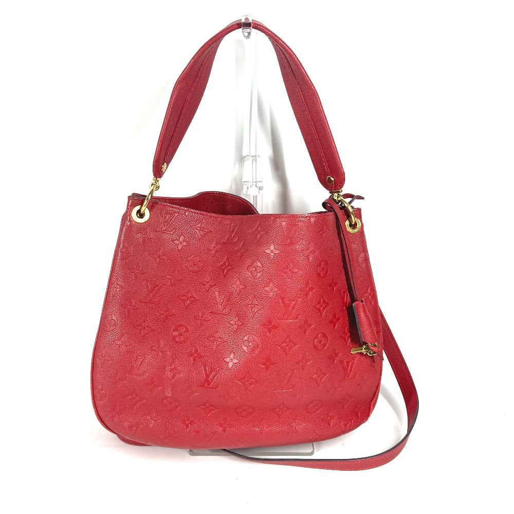 LOUIS VUITTON Shoulder Bag M42820 Monogram Ann Platt Leather Red Monogram Ann Platt Spontini