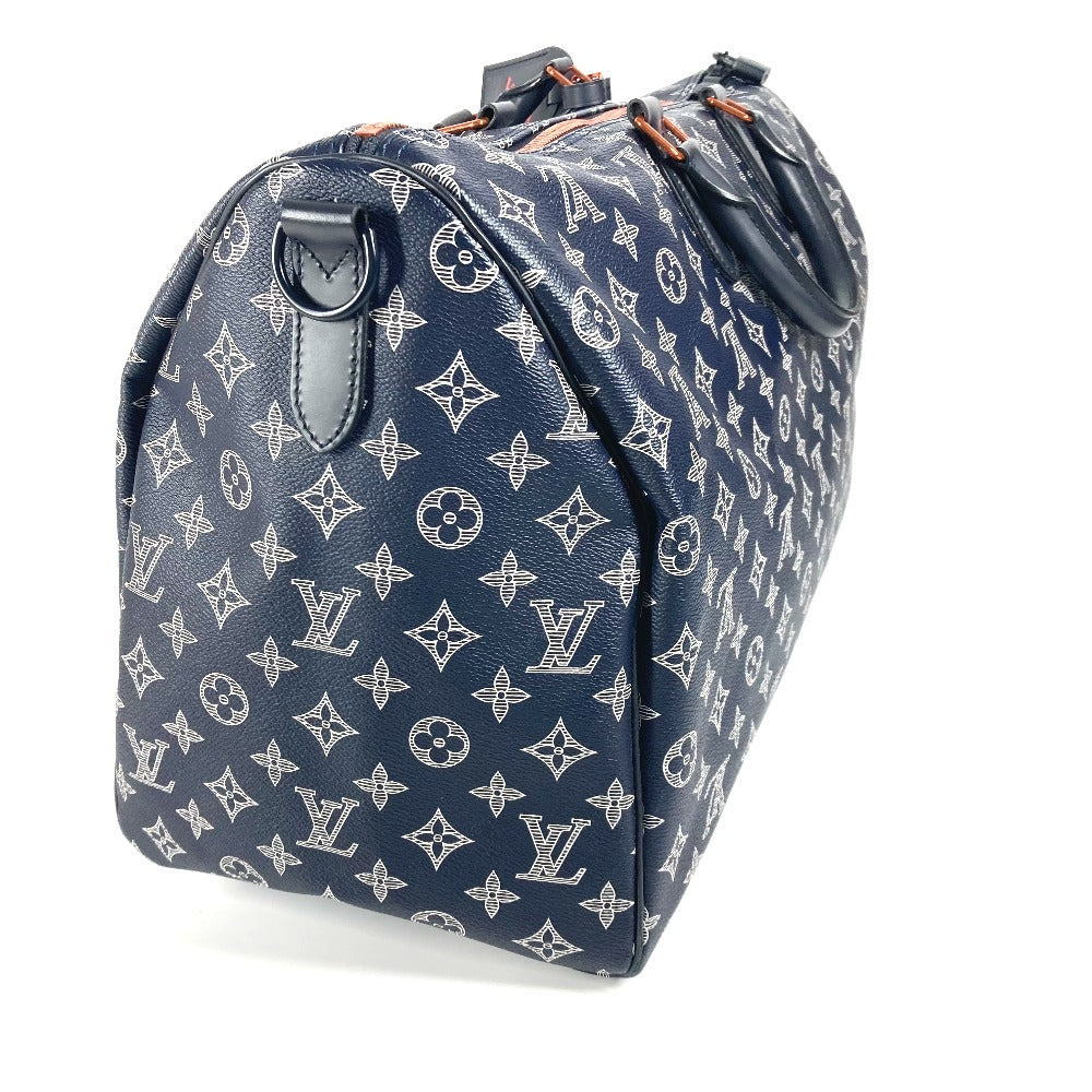 LOUIS VUITTON Boston Duffel bag M43684 Monogram canvas Navy Monogram ink upside down Keepall bandouliere50