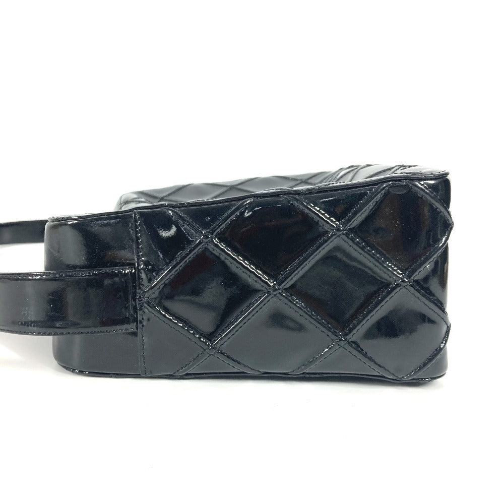 CHANEL Shoulder Bag Patent leather black vintage quilting matelasse Women