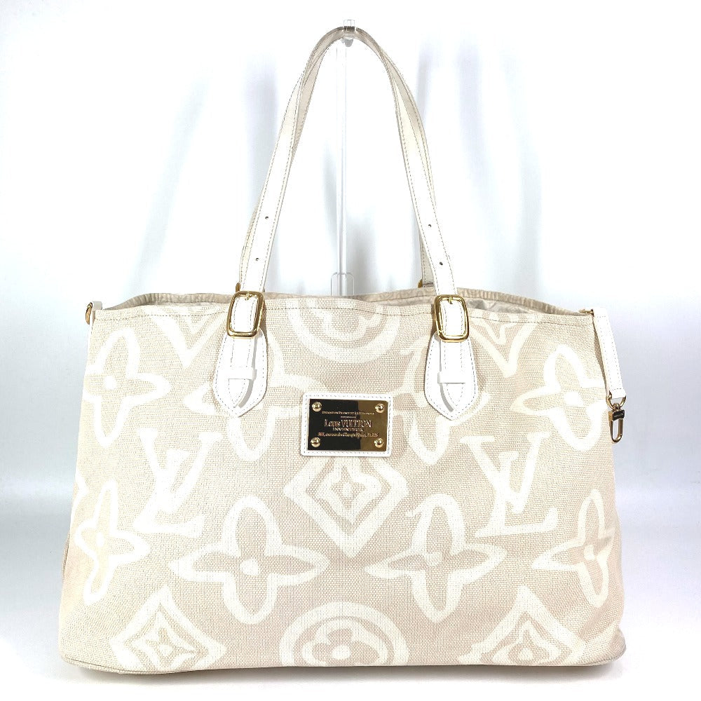 LOUIS VUITTON Tote Bag M95675 Leather / canvas Beige type Cruise line Taicienne GM Women