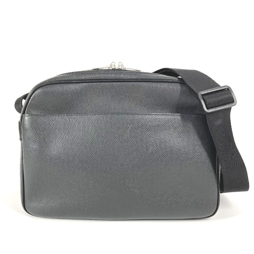 LOUIS VUITTON Shoulder Bag M30152 Taiga Leather black Taiga Reporter PM unisex(Unisex)