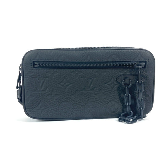LOUIS VUITTON Clutch bag M55703 Taurillon Clemence leather, *Box is torn black Monogram Taurillon Clemence Chain Pochette Verga