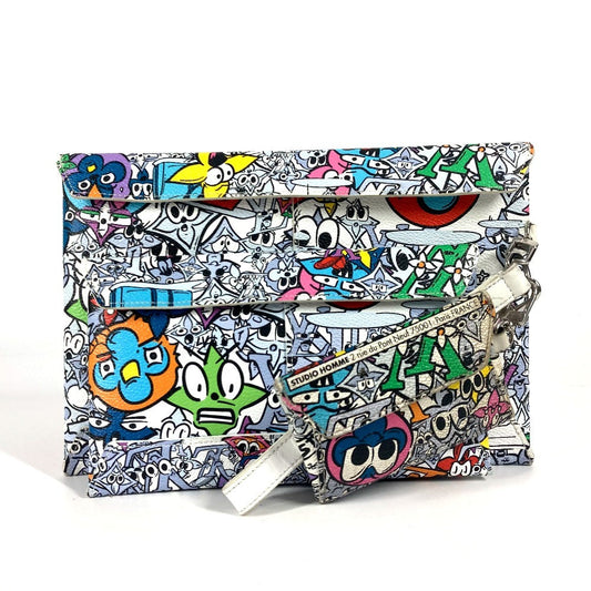 LOUIS VUITTON Clutch bag Ｍ82014 Leather / canvas multicolor monogram comic Trio Anvelope