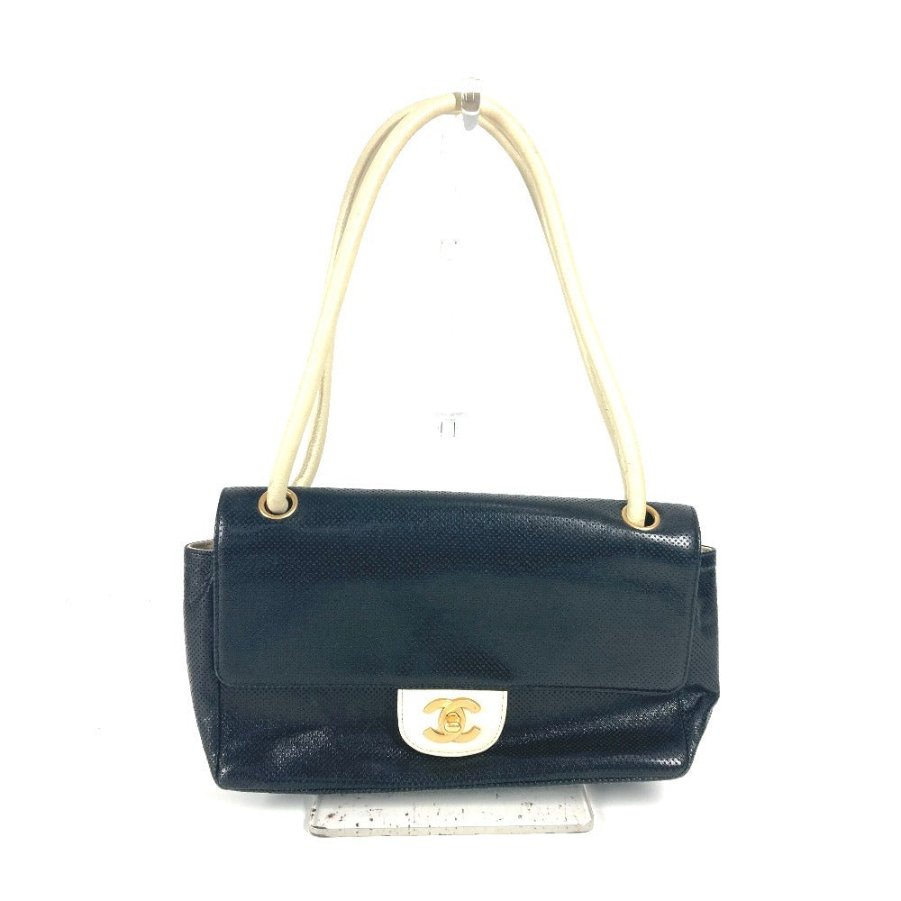 CHANEL Shoulder Bag leather black By color CC COCO Mark