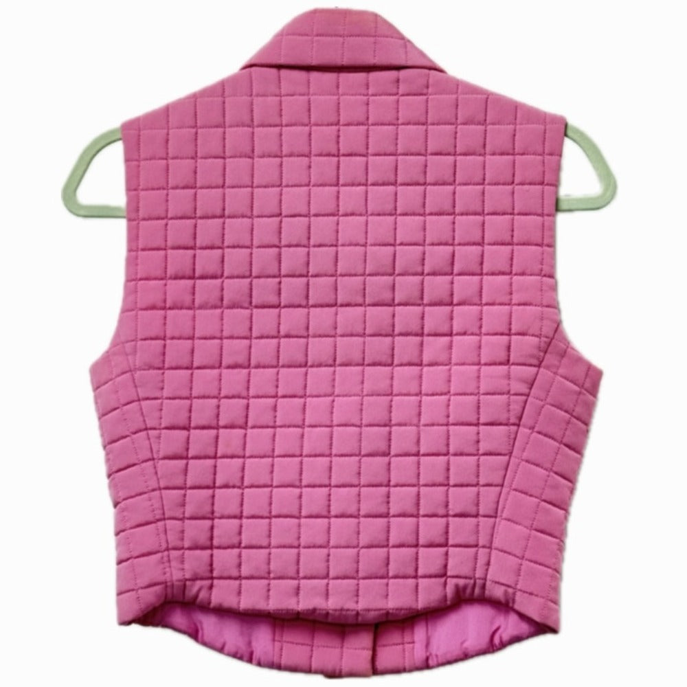 CHANEL Vest P15739 silk pink 00S CC COCO Mark Quilting 38