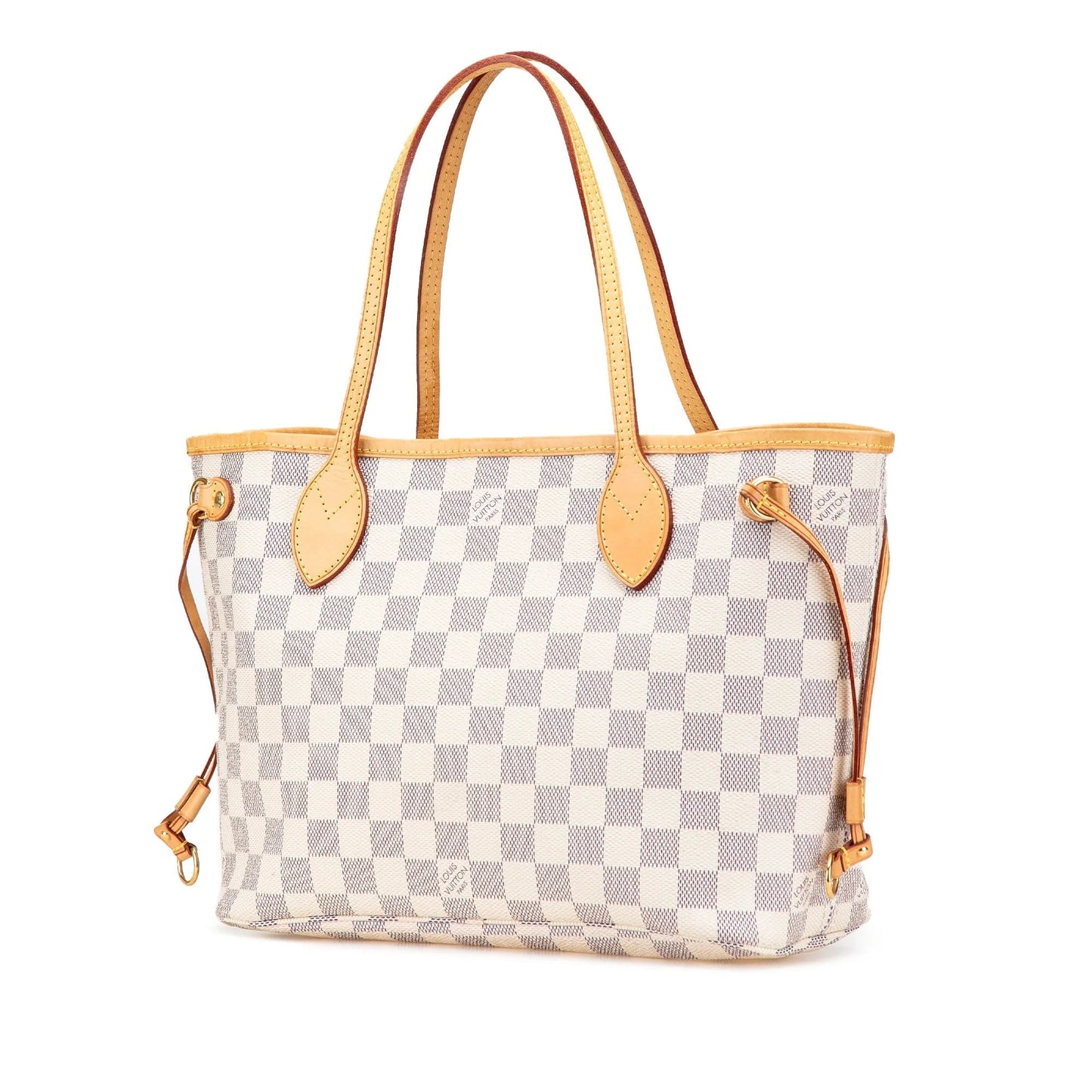 White Louis Vuitton Damier Azur Neverfull PM Tote Bag