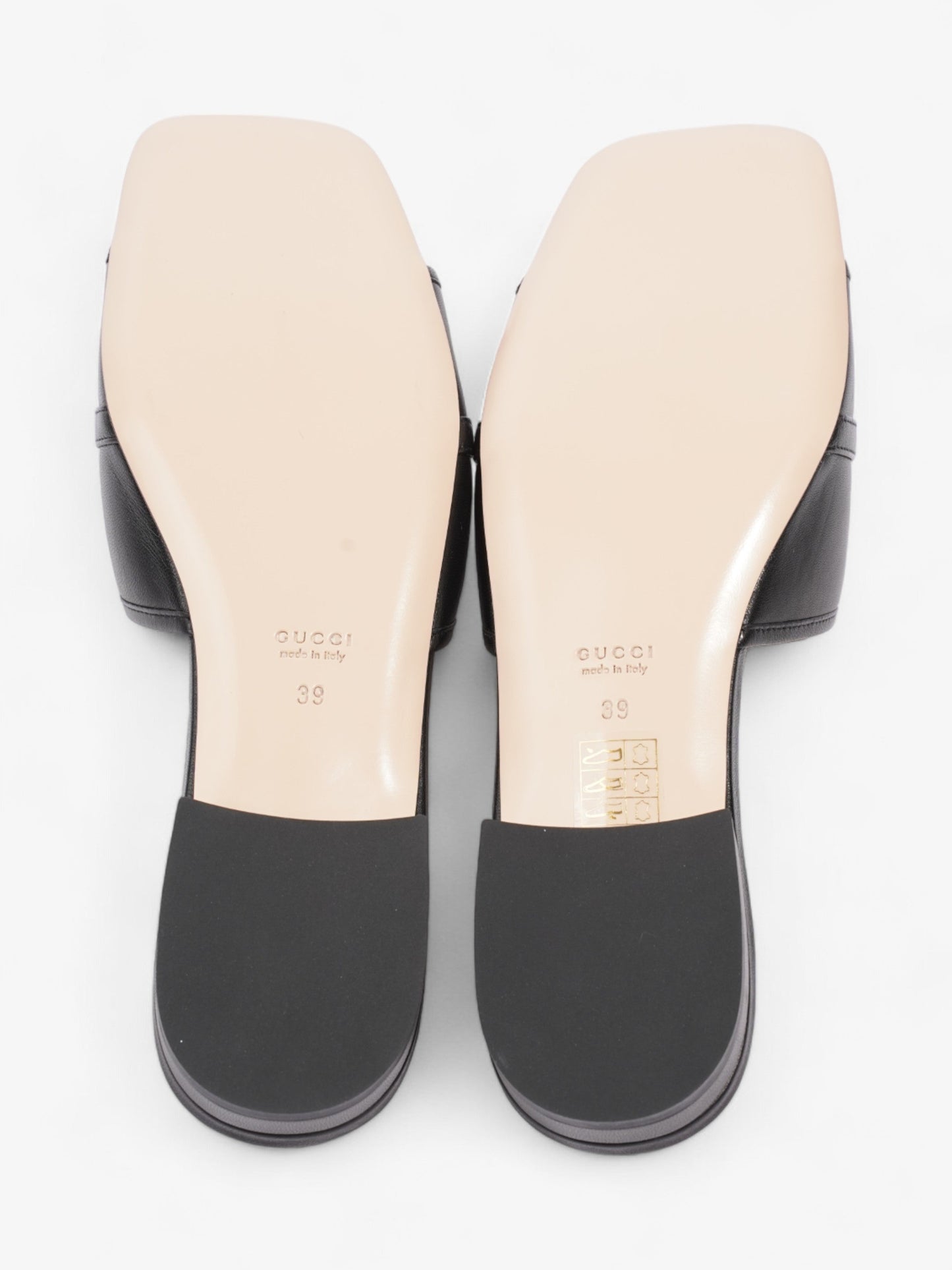 Gucci Horsebit Slides Black / Gold Leather EU 39 UK 6