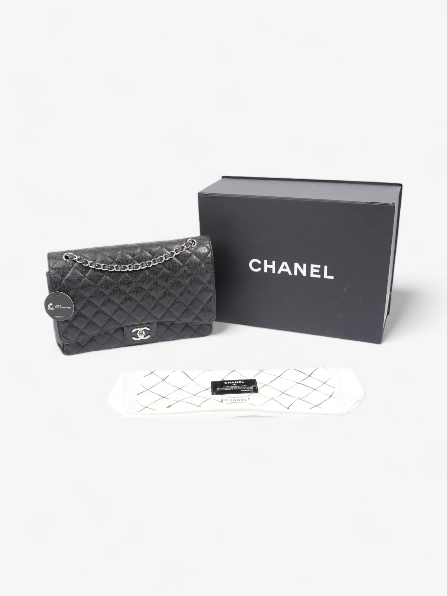 Chanel Classic Double Flap Black Caviar Leather Maxi