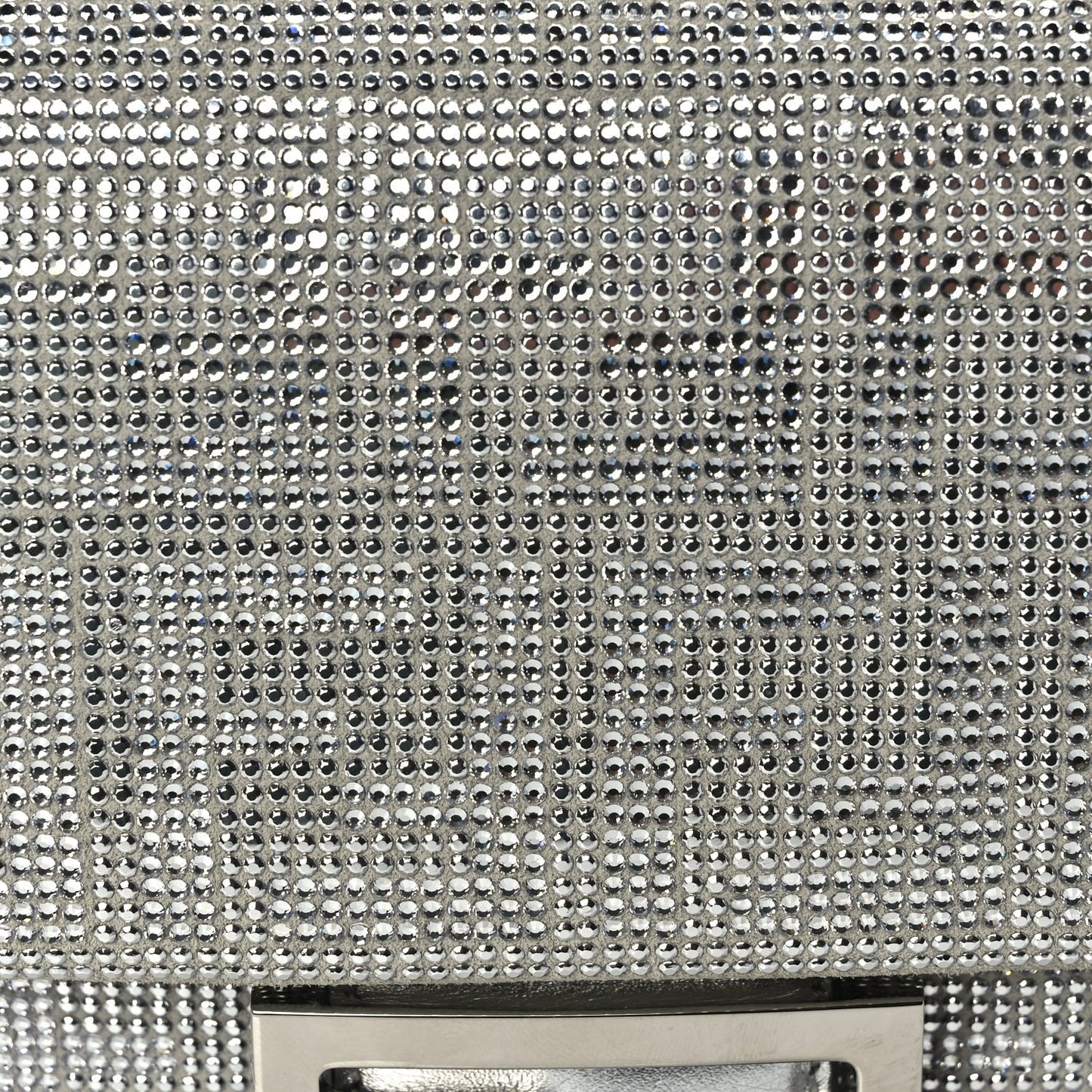 Fendi Crystal Vitello Laminato FF Medium Baguette Crystal Argento