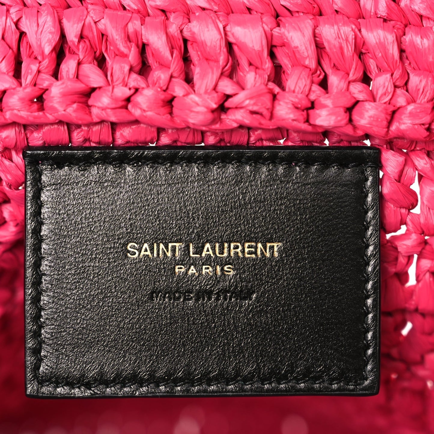 Saint Laurent Raffia Rive Gauche Tote Pink