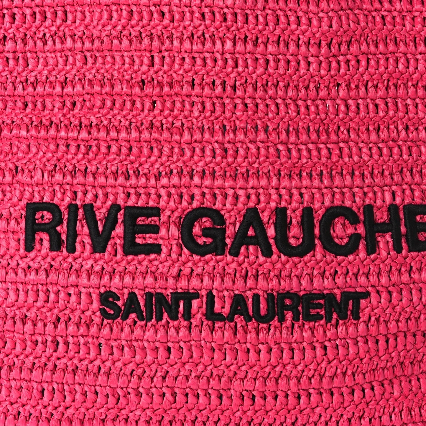 Saint Laurent Raffia Rive Gauche Tote Pink