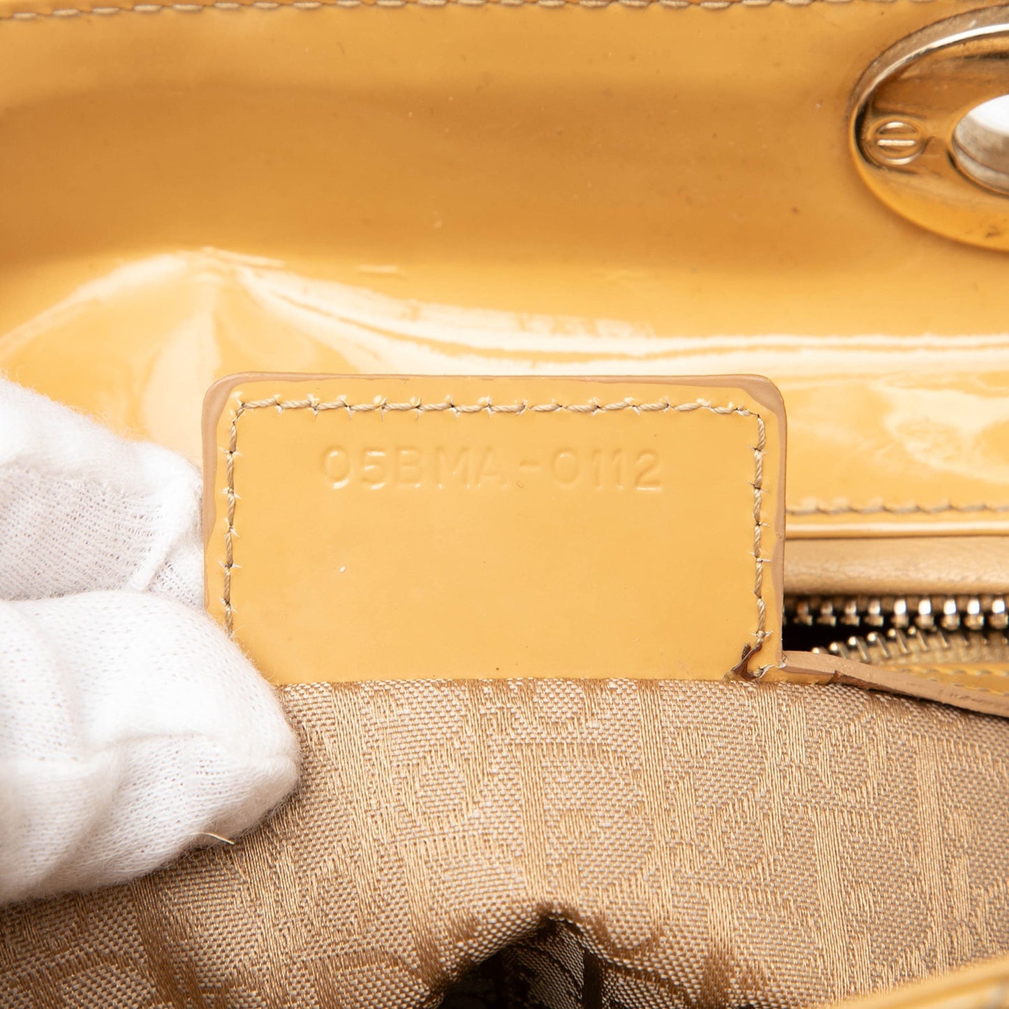 Yellow Dior Large Patent Cannage Lady Dior Satchel