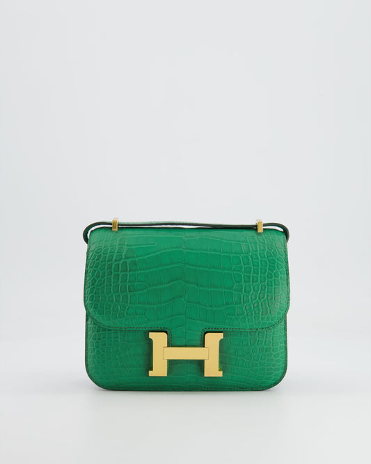 *STORE FRESH* Hermès Constance III 18 Bag in Cactus Alligator Mississippiensis Leather with Gold Hardware