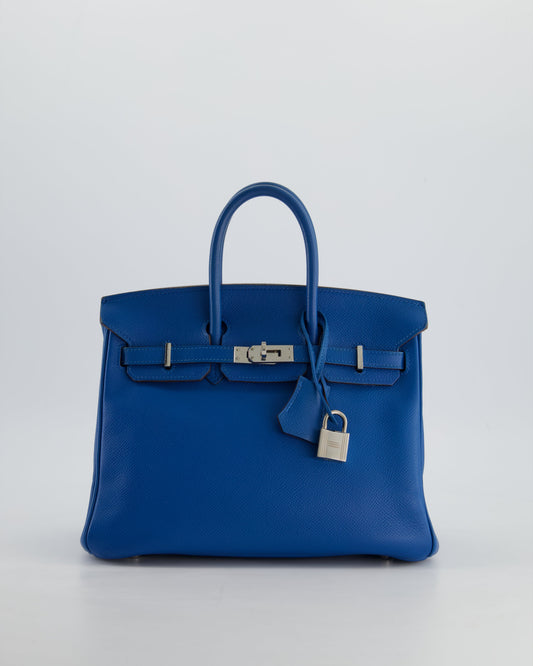 *FIRE PRICE* Hermès Birkin 25 Retourne Bag in Bleu De Galice Epsom Leather with Palladium Hardware