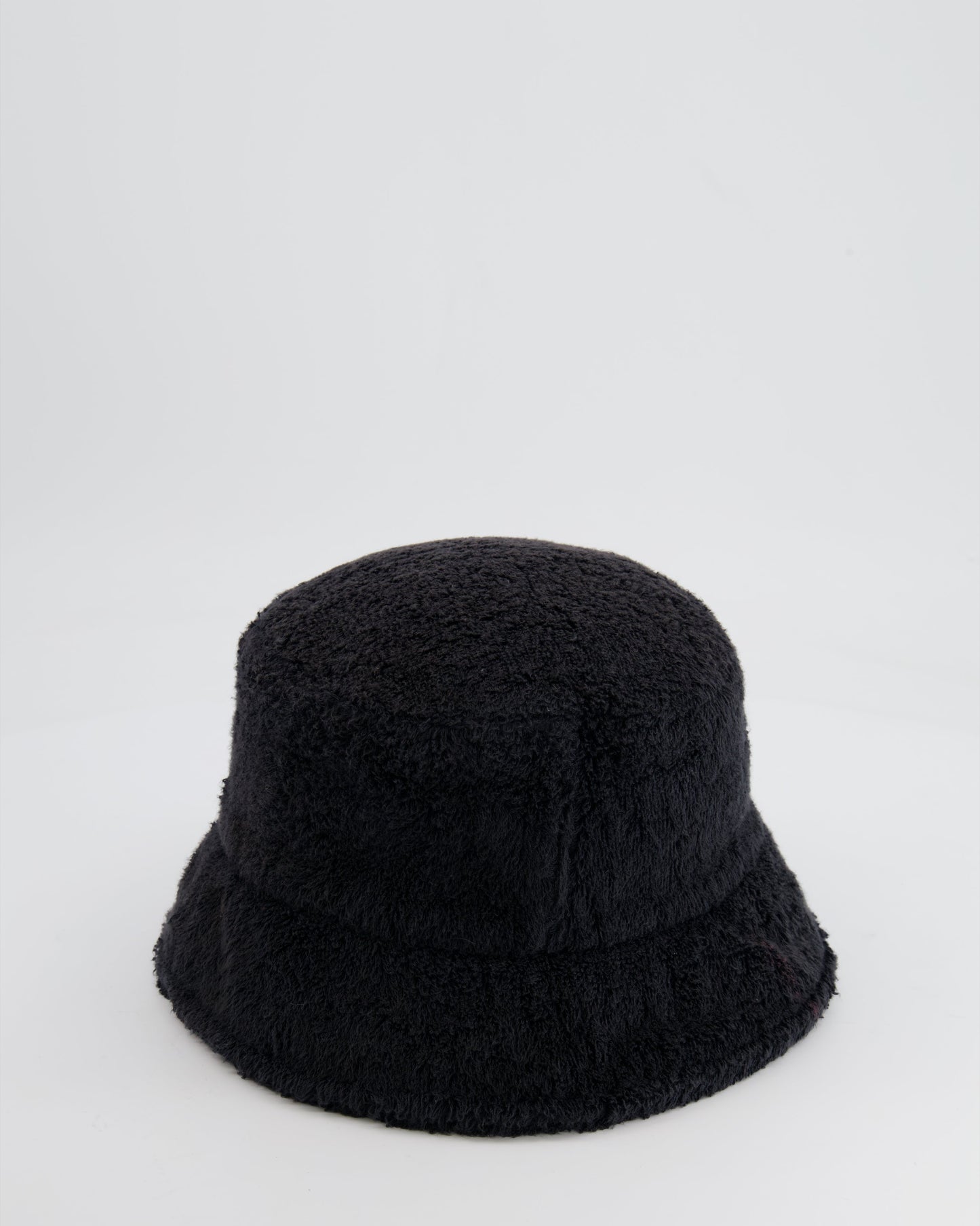 Chanel Black Terry Towelling Bucket Hat with CC Logo Size L Handbag