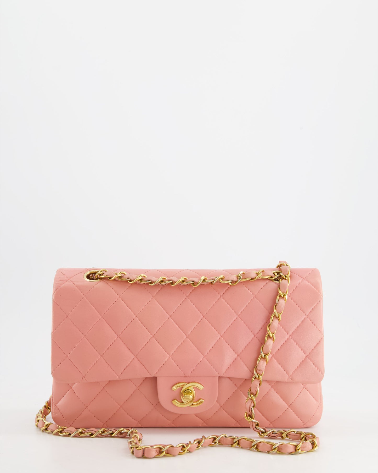 Chanel Baby Pink   Medium Classic Double Flap Bag Lambskin Leather 24K Gold Hardware