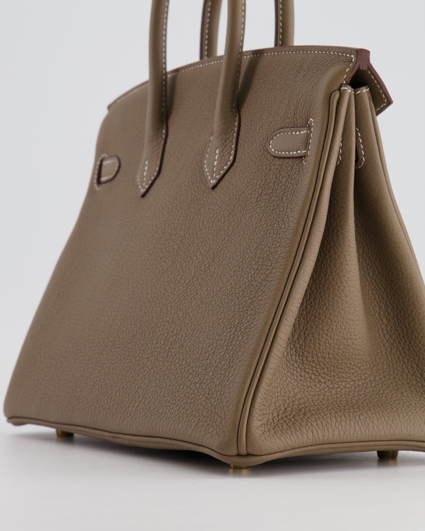 *HOT* Hermès Birkin Retourne 25 Bag in Etoupe Togo Leather with Gold Hardware