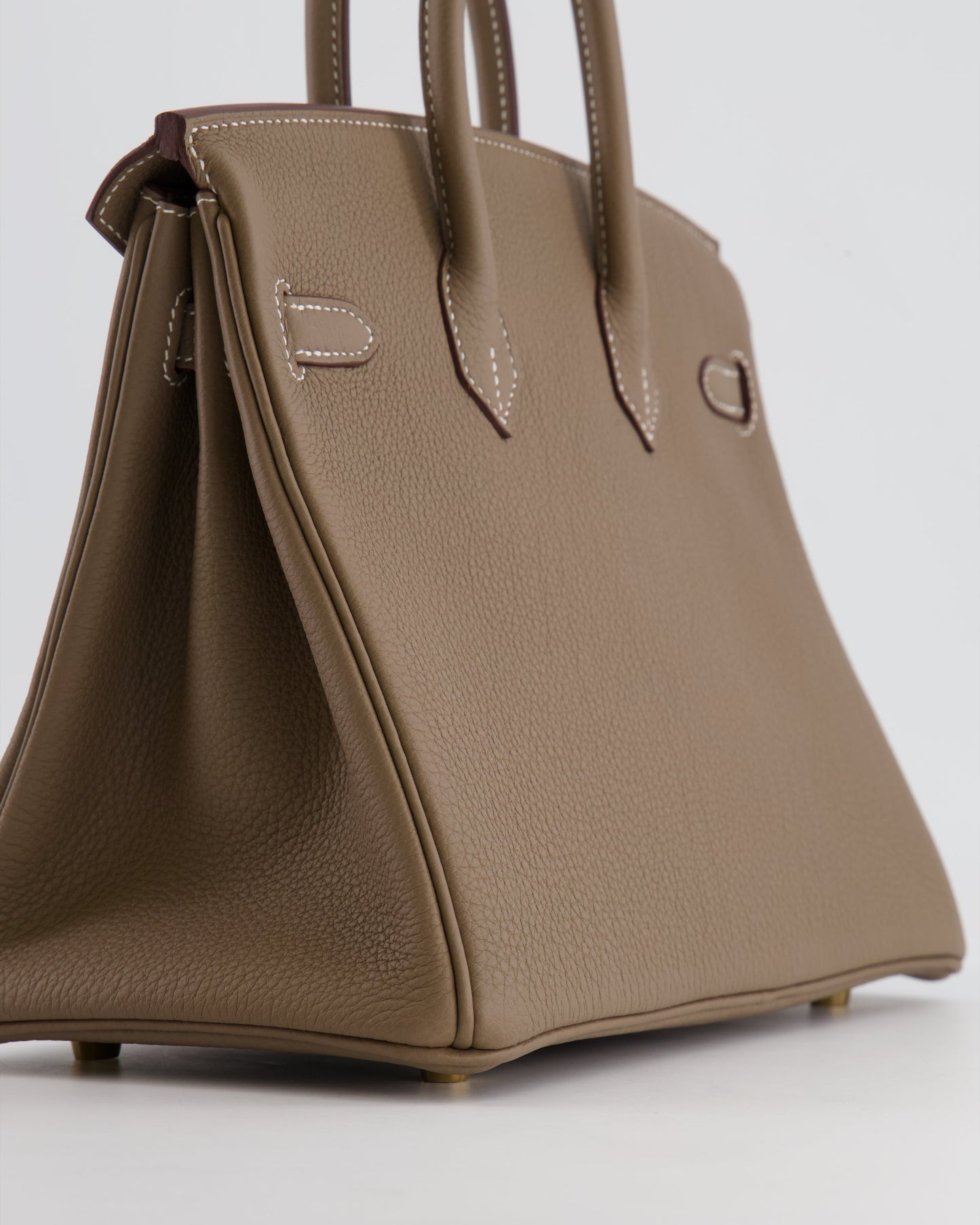 *HOT* Hermès Birkin Retourne 25 Bag in Etoupe Togo Leather with Gold Hardware