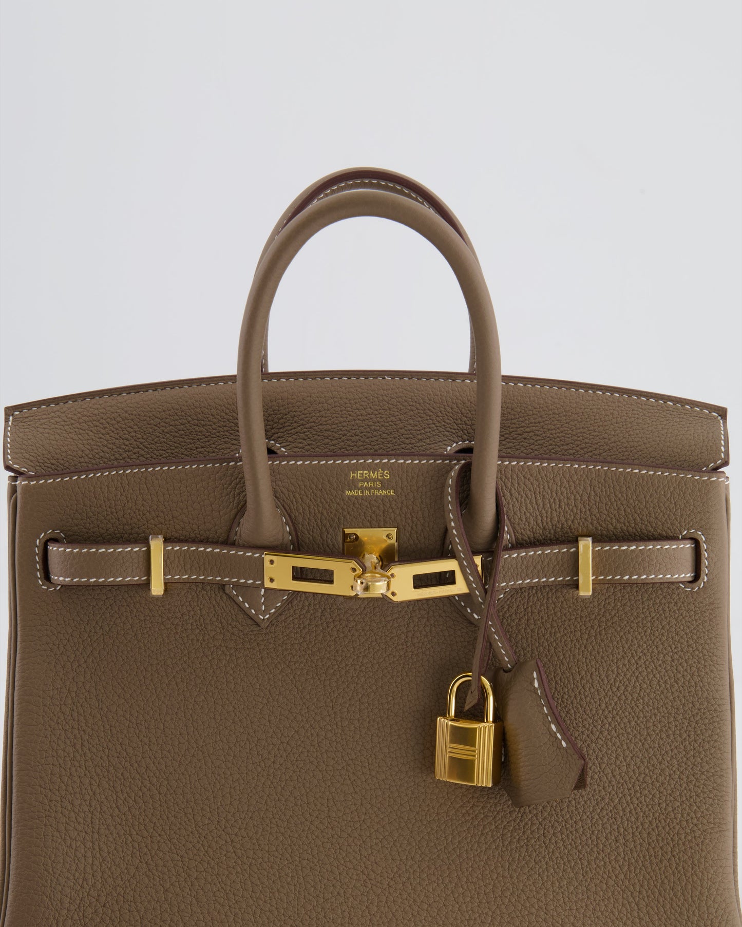 *HOT* Hermès Birkin Retourne 25 Bag in Etoupe Togo Leather with Gold Hardware