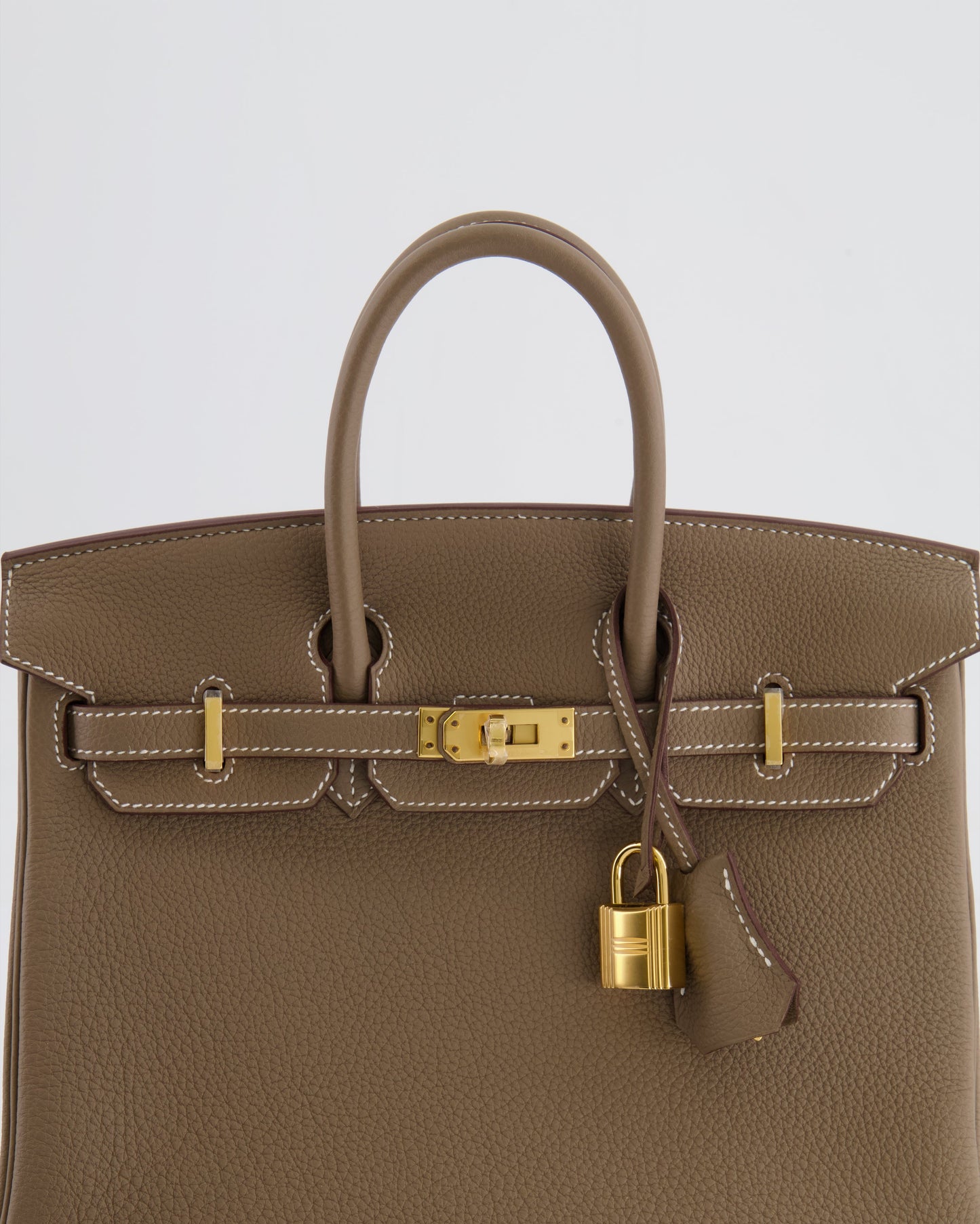 *HOT* Hermès Birkin Retourne 25 Bag in Etoupe Togo Leather with Gold Hardware