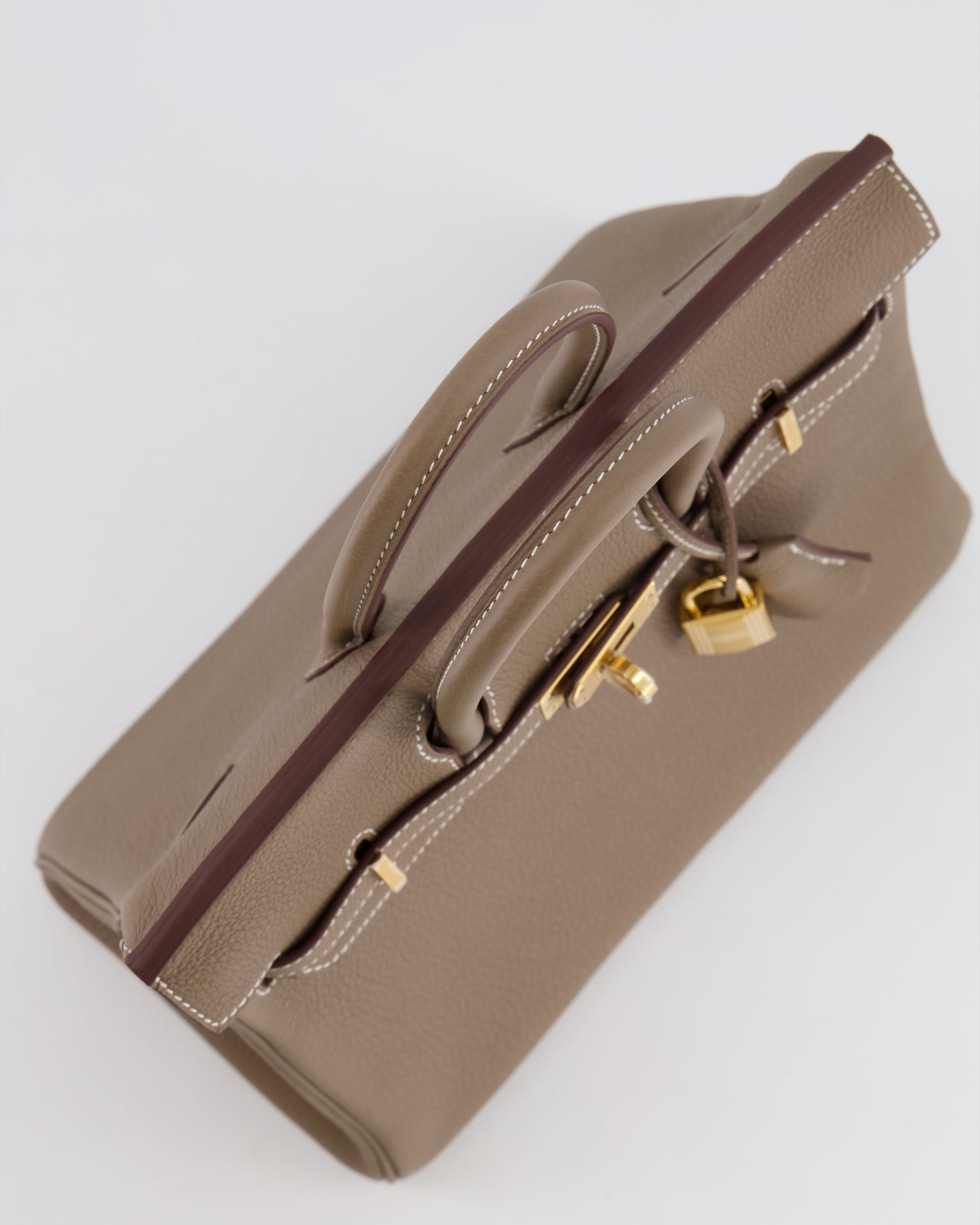 *HOT* Hermès Birkin Retourne 25 Bag in Etoupe Togo Leather with Gold Hardware
