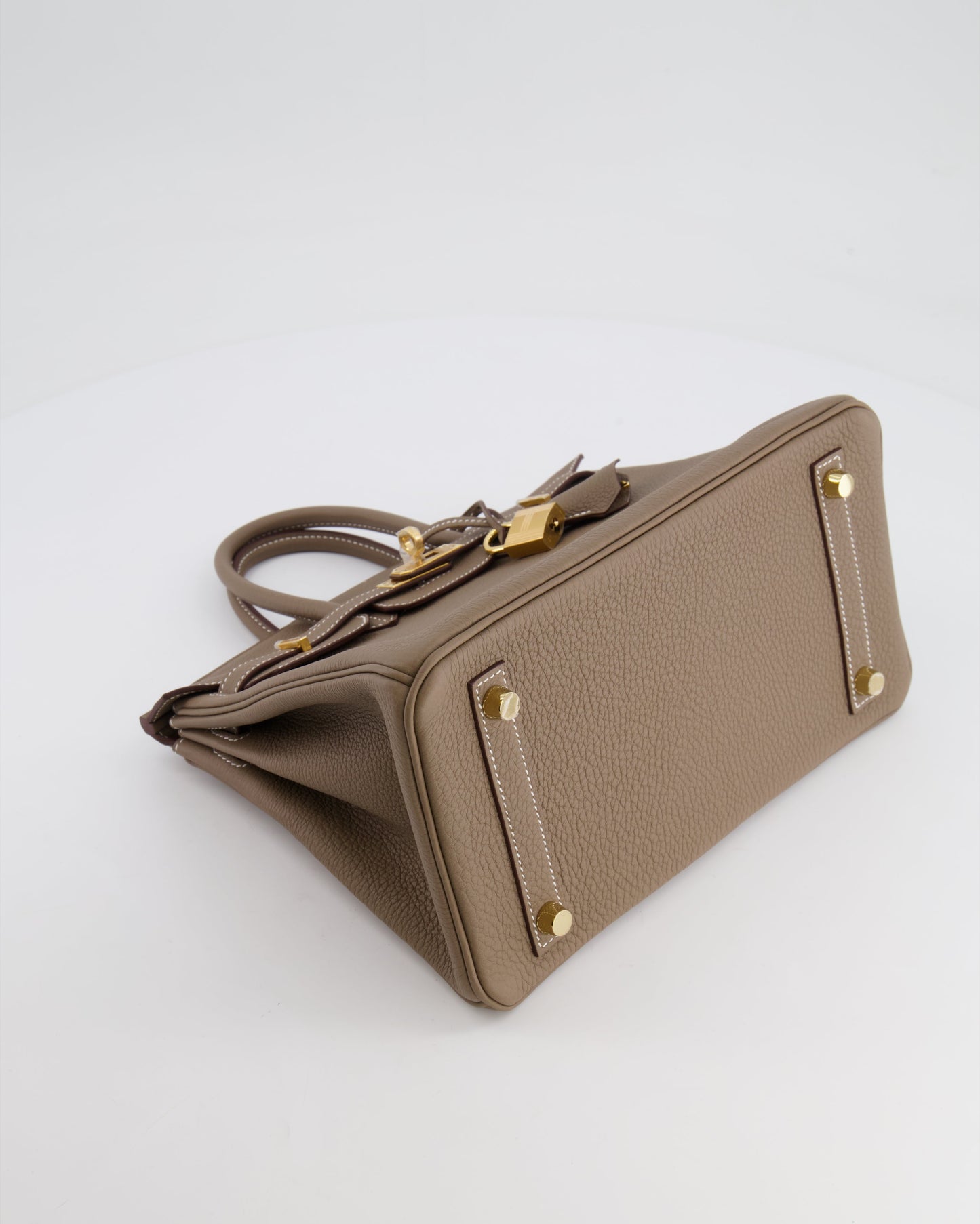 *HOT* Hermès Birkin Retourne 25 Bag in Etoupe Togo Leather with Gold Hardware