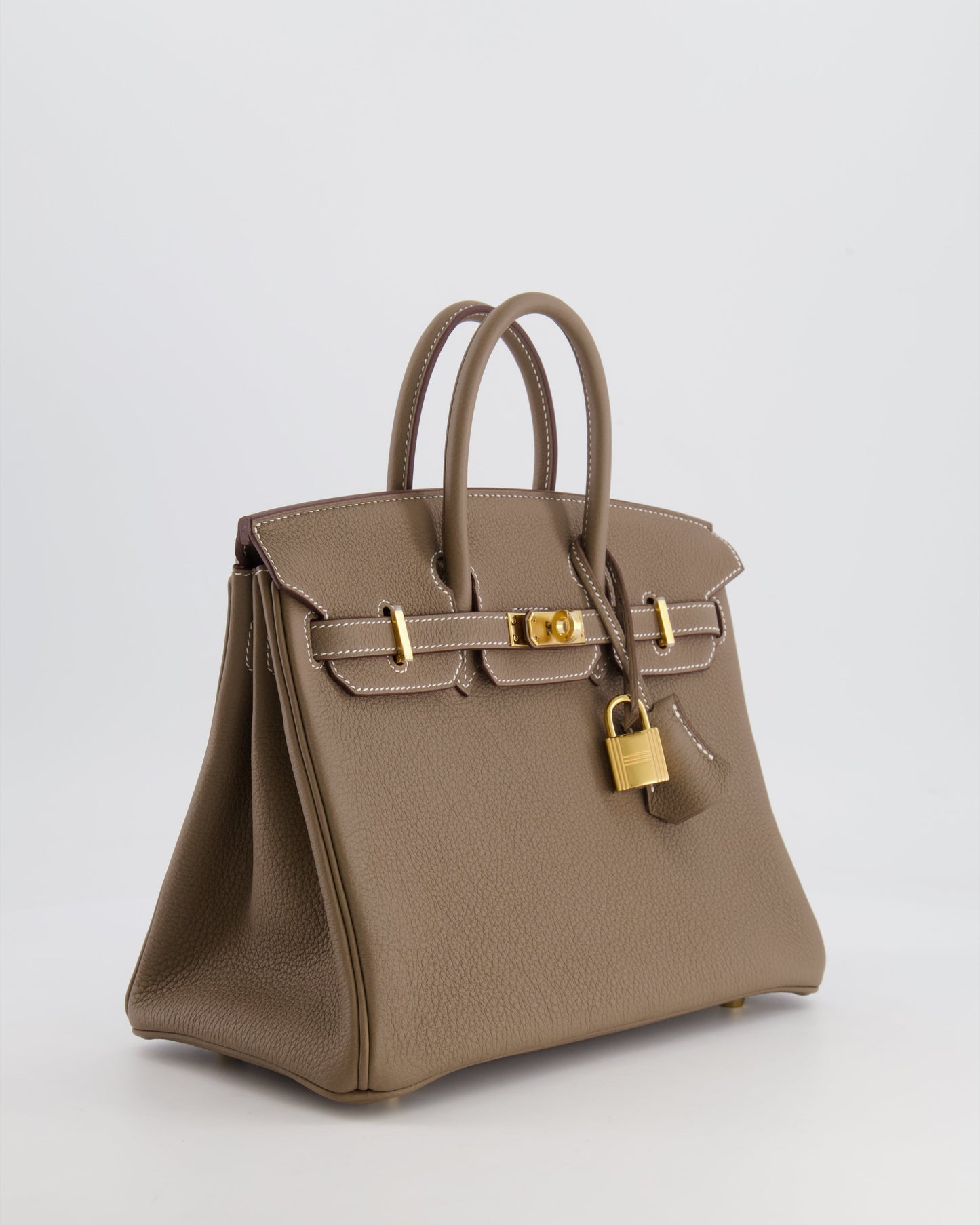 *HOT* Hermès Birkin Retourne 25 Bag in Etoupe Togo Leather with Gold Hardware