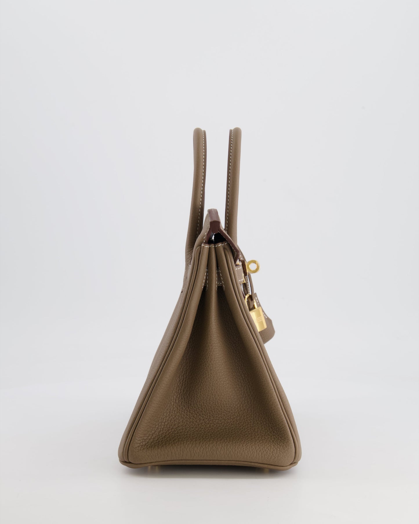 *HOT* Hermès Birkin Retourne 25 Bag in Etoupe Togo Leather with Gold Hardware