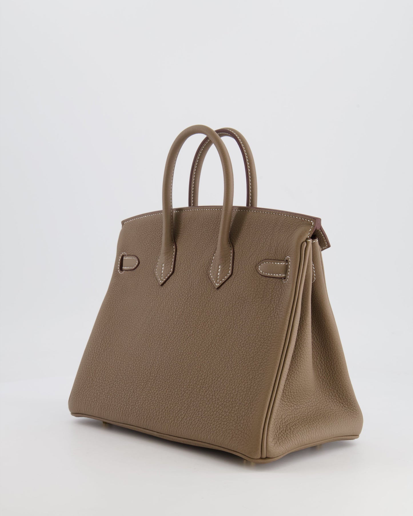 *HOT* Hermès Birkin Retourne 25 Bag in Etoupe Togo Leather with Gold Hardware