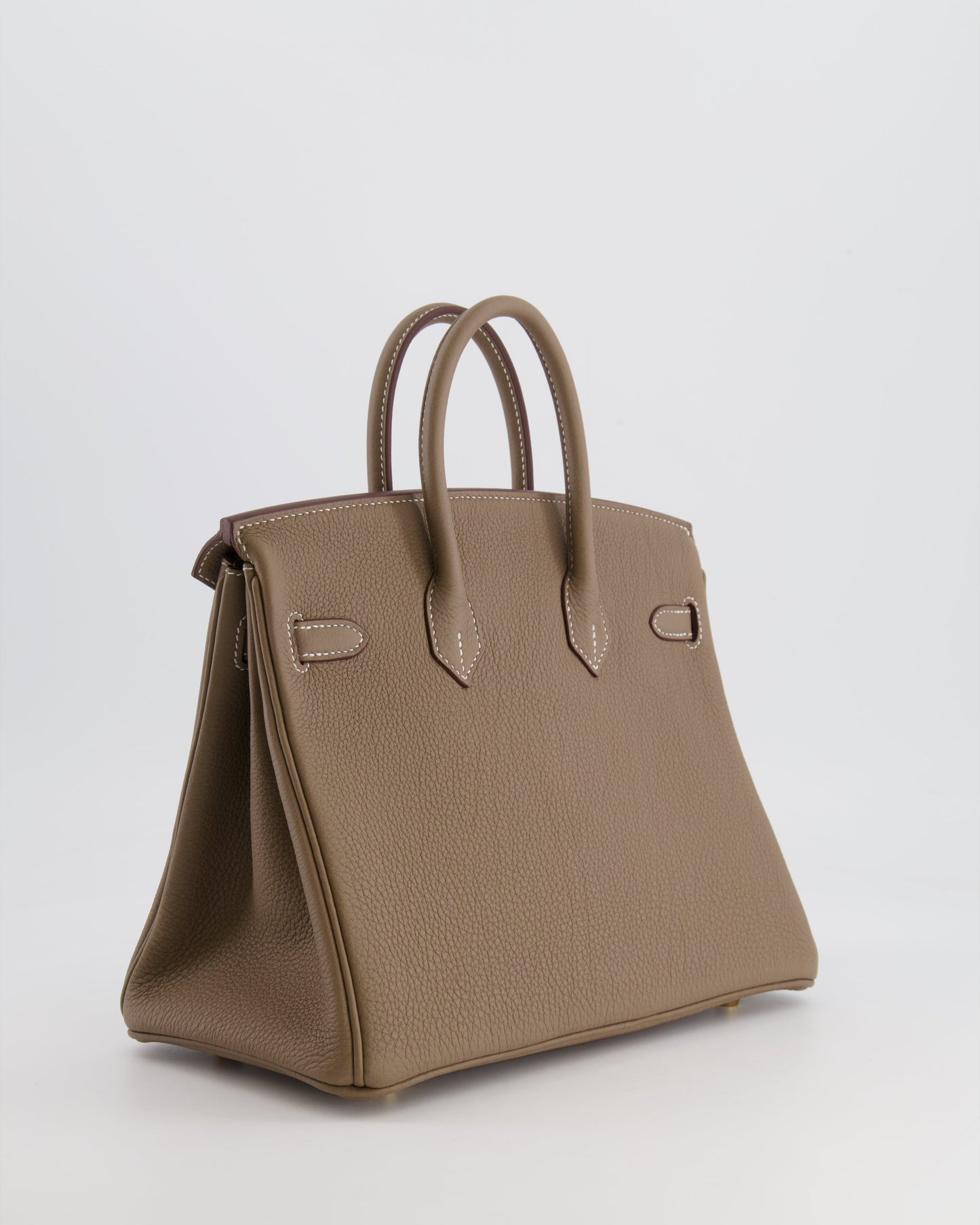 *HOT* Hermès Birkin Retourne 25 Bag in Etoupe Togo Leather with Gold Hardware