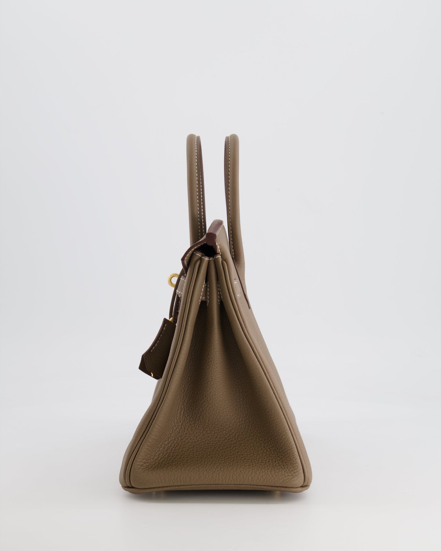 *HOT* Hermès Birkin Retourne 25 Bag in Etoupe Togo Leather with Gold Hardware