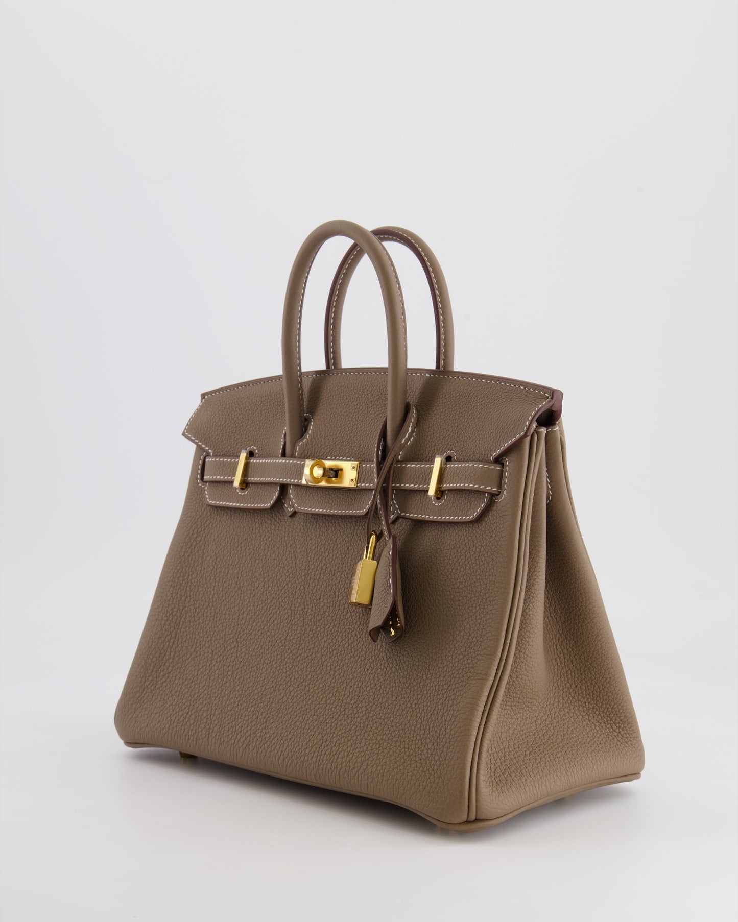 *HOT* Hermès Birkin Retourne 25 Bag in Etoupe Togo Leather with Gold Hardware